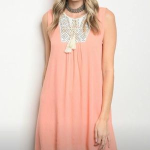 Coral sleeveless dress
